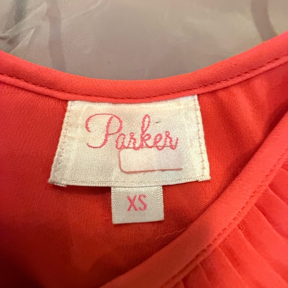 Parker Red Sleeveless Spaghetti Strap Pleated Tiered Mini Dress Size XS MSRP$198 - Picture 8 of 8